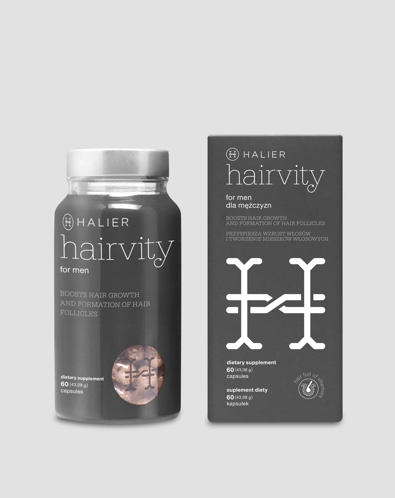 Tabletki na wypadanie włosów dla mężczyzn na łysienie Hairvity Men Halier 60 kapsułek - Image 7