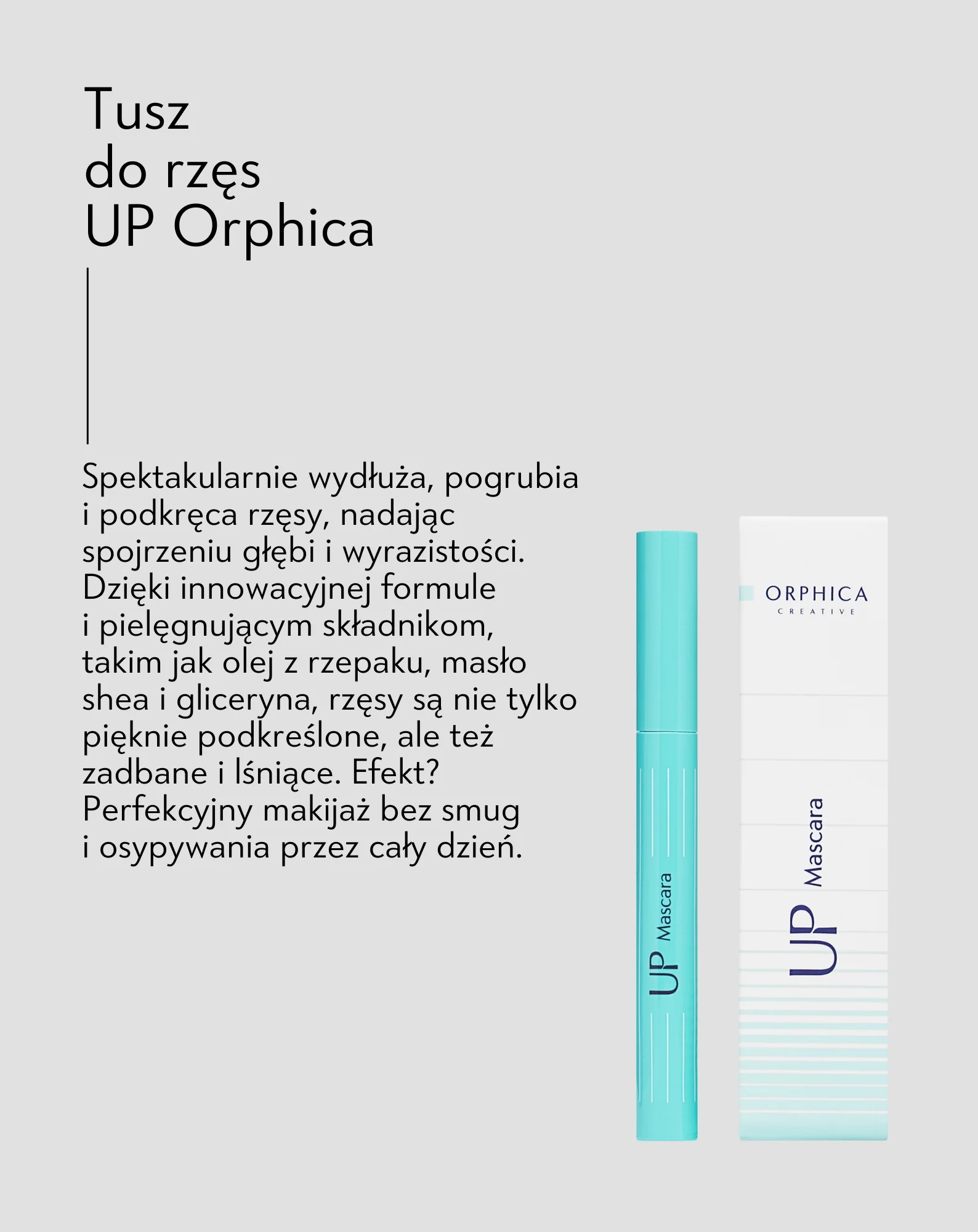 Tusz do rzęs pogrubiający, podkręcający i wydłużający efekt XL UP Orphica - Image 4