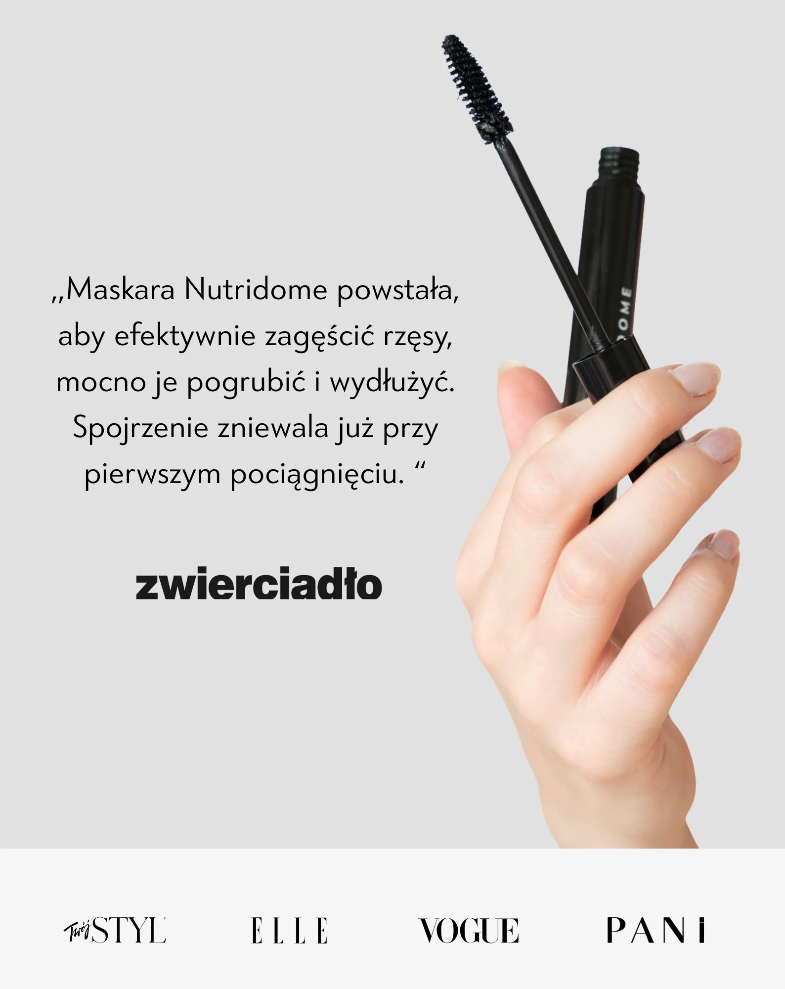 Tusz do rzęs pogrubiający, wydłużający i zagęszczający z olejem rycynowym Nutridome - Image 5