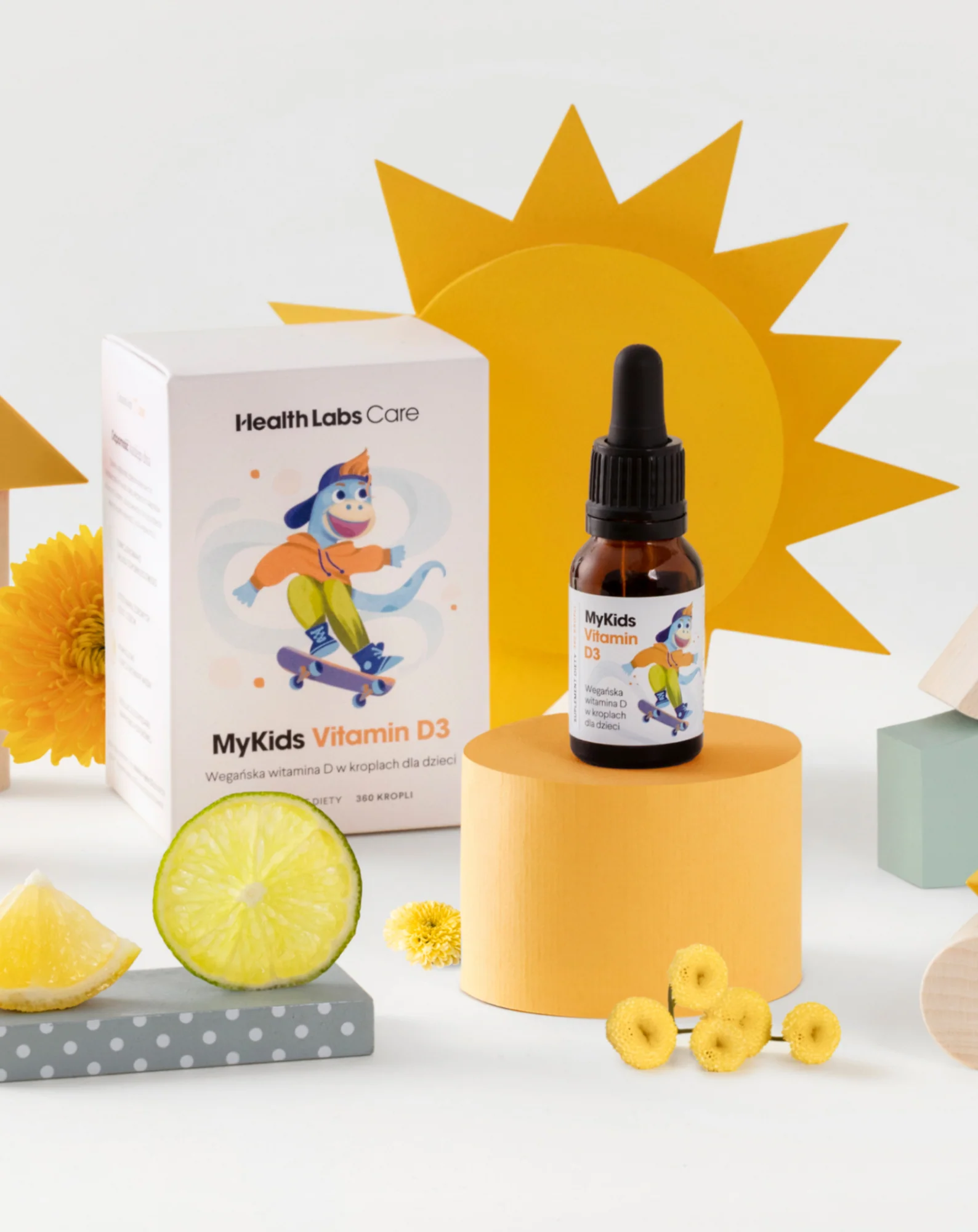 Wegańska witamina D w kroplach dla dzieci MyKids Vitamin D3 Health Labs Care - Image 2