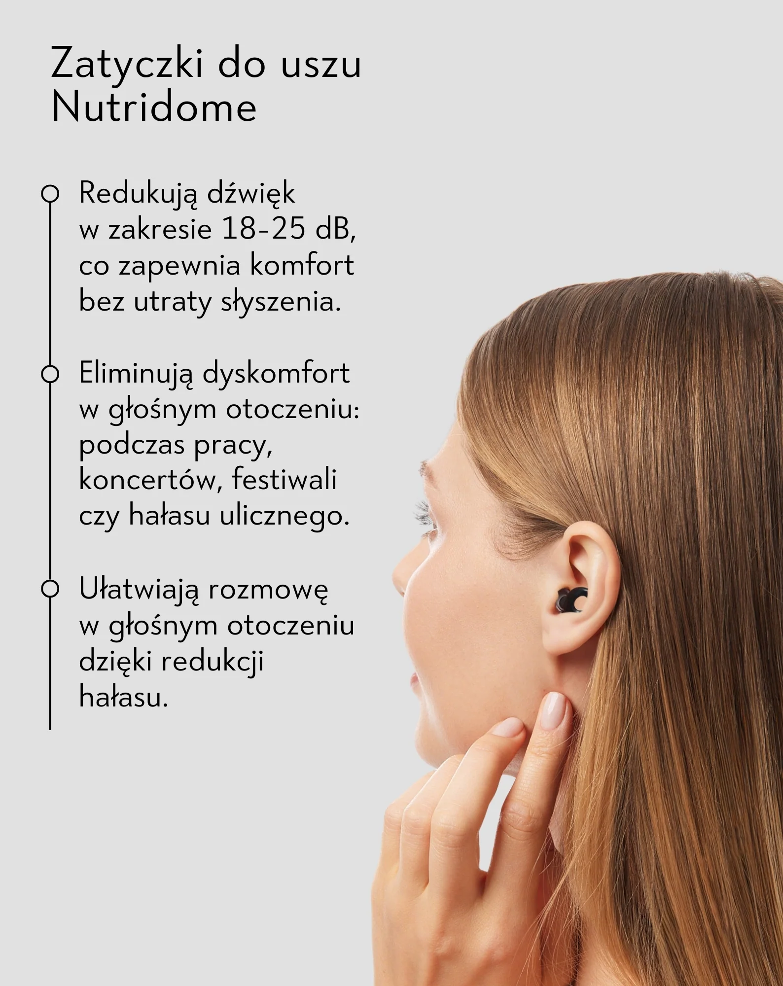 Zatyczki do uszu wyciszające stopery zestaw cztery rozmiary Nutridome - Image 3