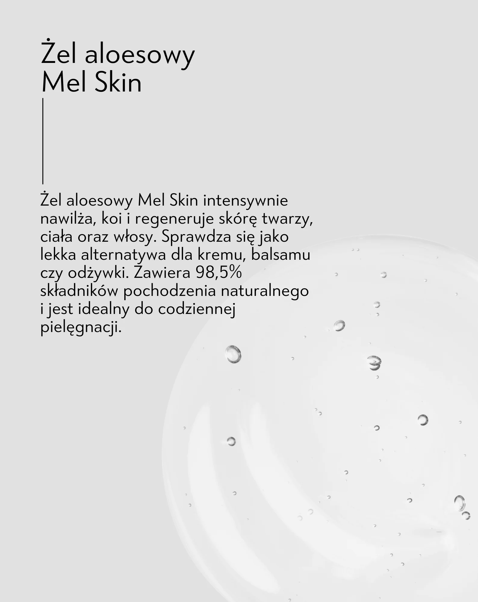 Żel aloesowy uniwersalny do twarzy, ciała i włosów Mel Skin - Image 2