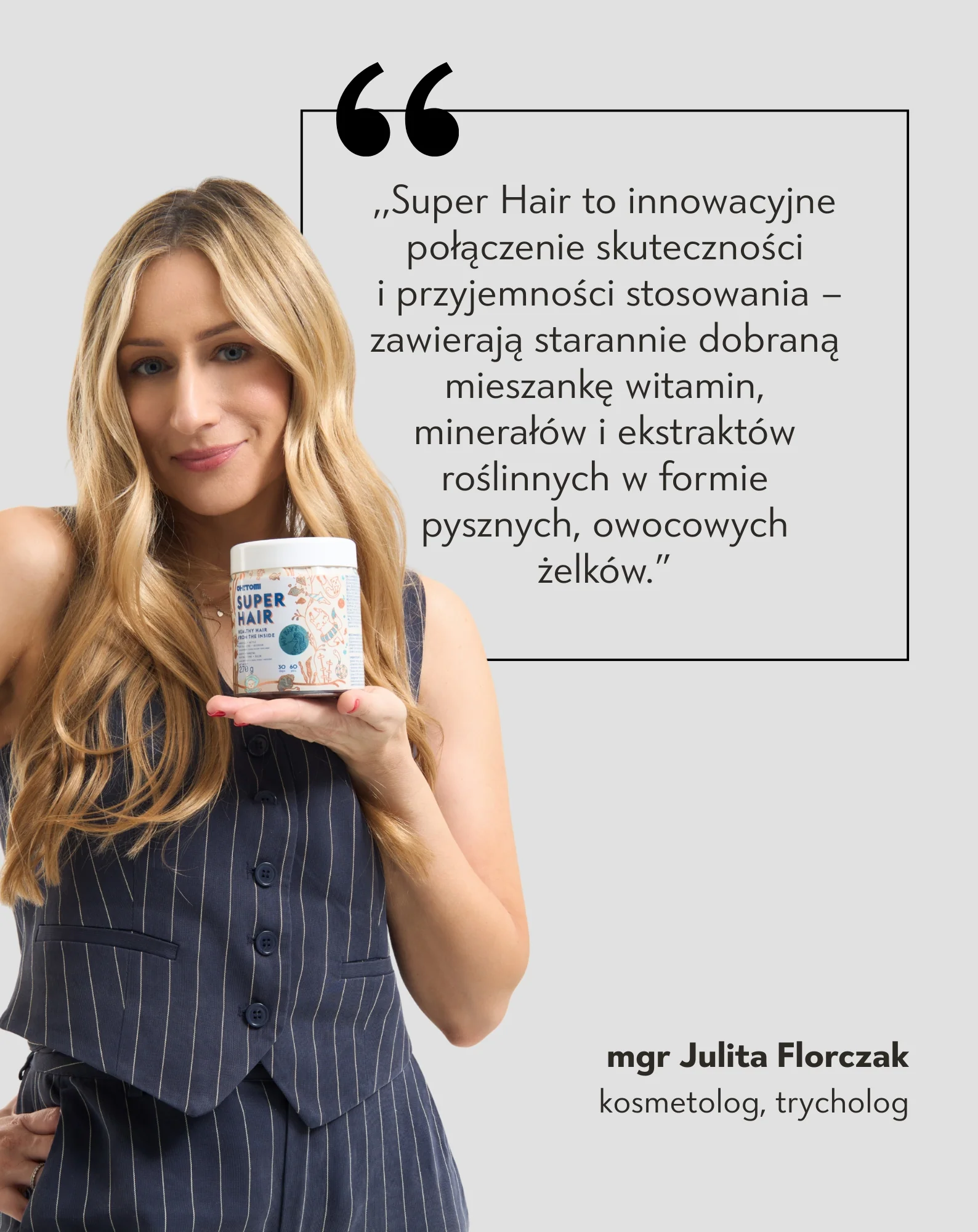 Żelki na włosy przyspieszające wzrost i poprawiające kondycję Super Hair Oh!Tomi 60 szt. - Image 4