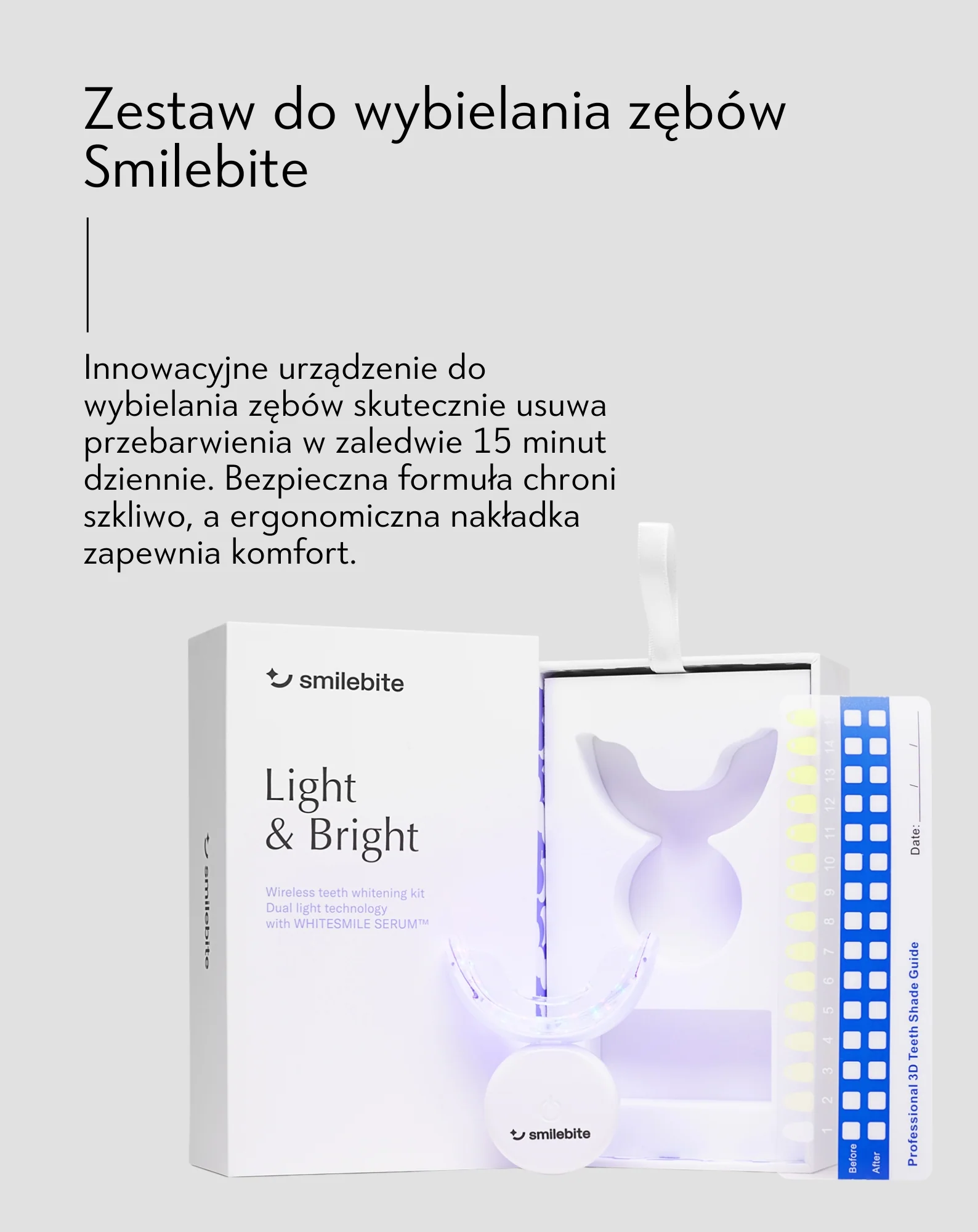 Smilebite Light & Bright Zestaw do wybielania zębów lampa LED + Whitesmile Serum™ - Image 5