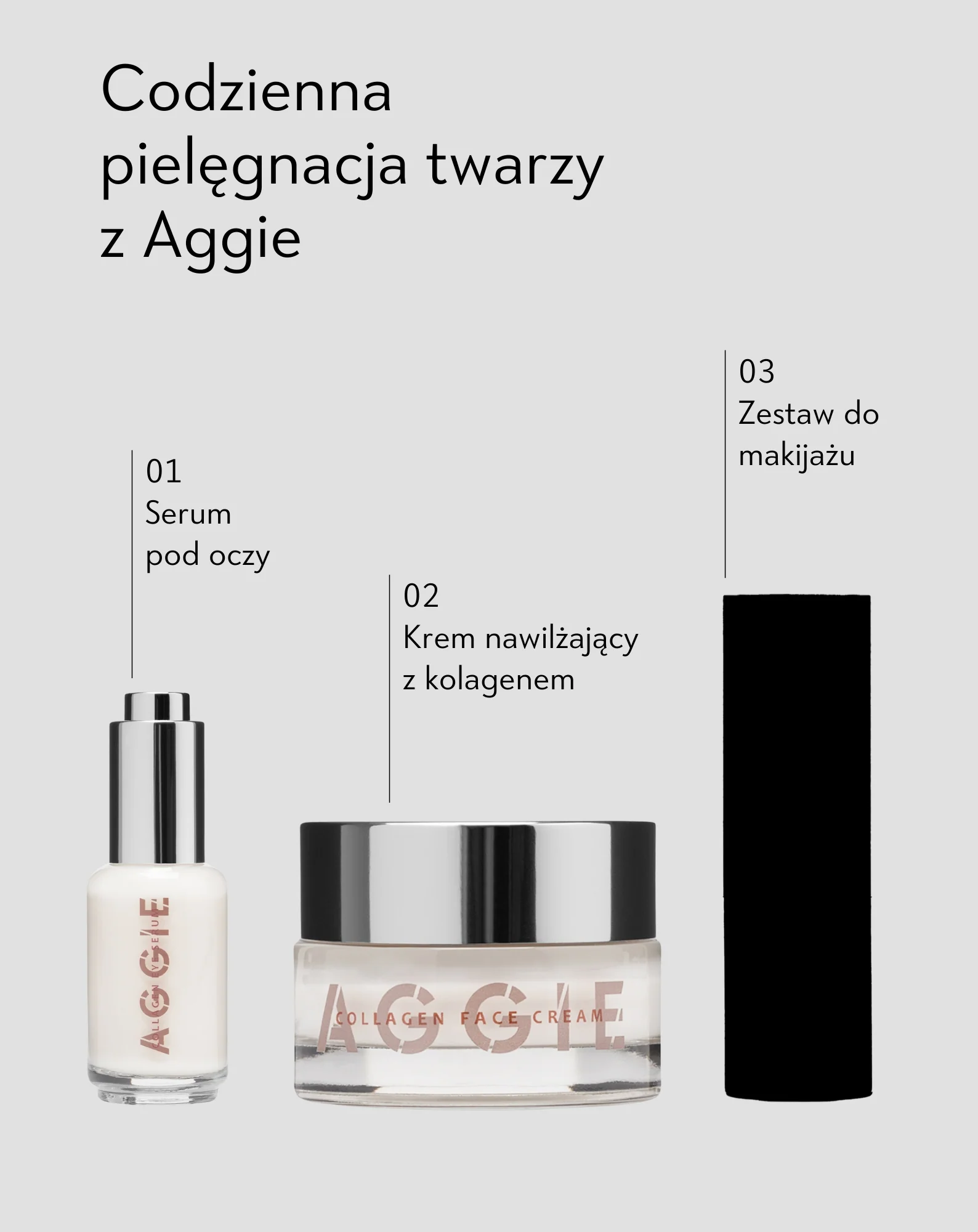 Zestaw krem do twarzy z kolagenem i serum pod oczy redukujące oznaki starzenia Aggie - Image 5